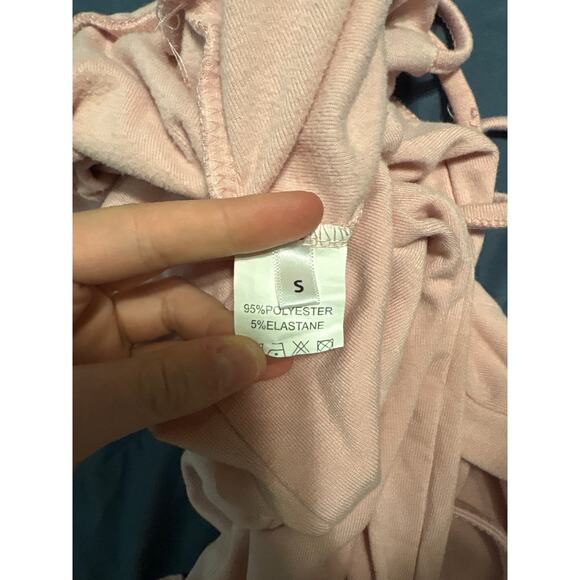 Unbranded Baby Pink Wide Leg Low Rise Flowy Pants Women's Size Small - Picture 2 of 2